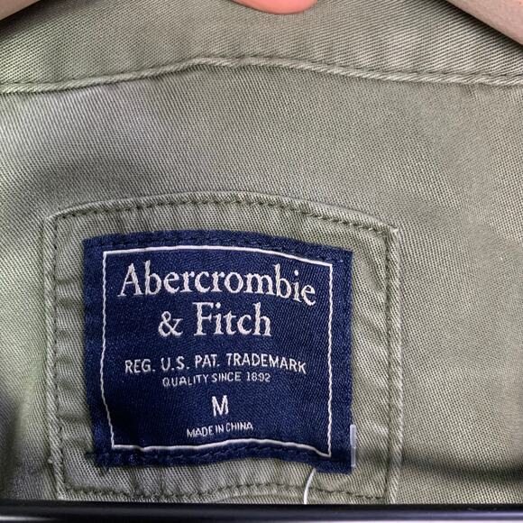 NEW $68 Abercrombie & Fitch‎ Olive Belted Shirtdress Long Sleeve SZ M - Picture 9 of 11